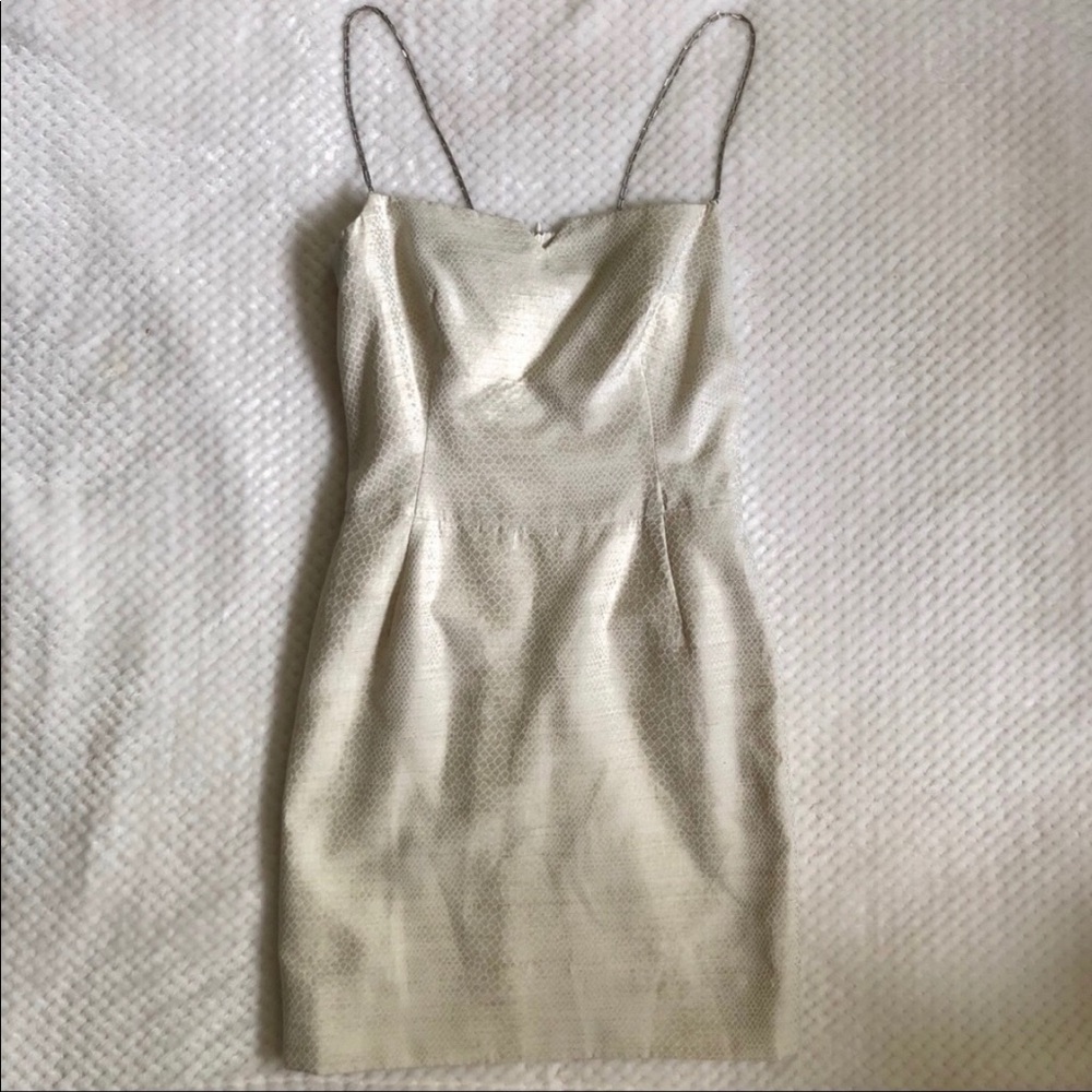 LOUIS FÈRAUD Snakeskin Print Chain Strap Dress 6
